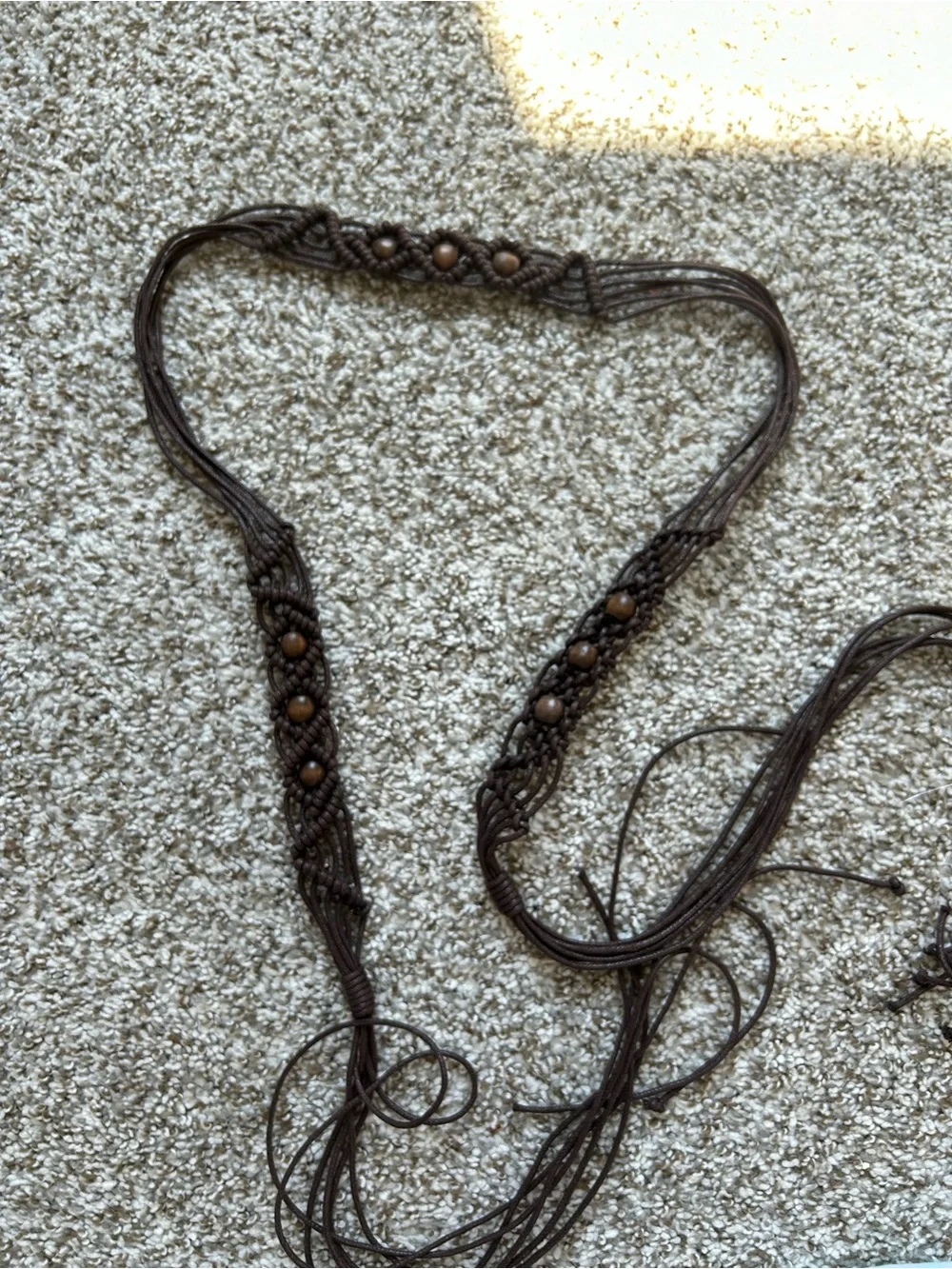 Handwoven Brown Bead-Twist Belt - Women's Accessory